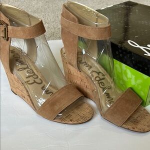 Sam Edelman Willow Tan Suede Wedge Sandals
